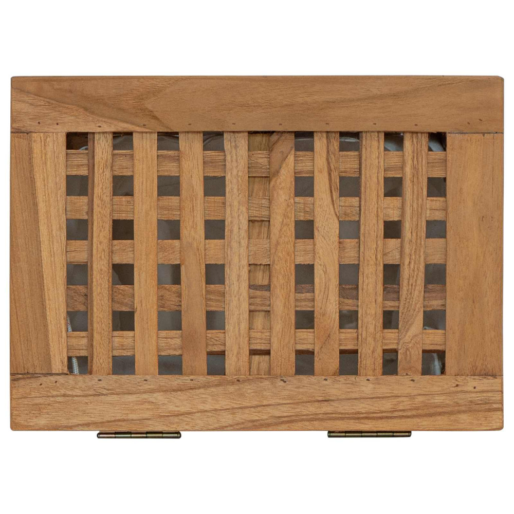 Produktbild för Tvättkorg Naturlig 35 x 25 x 60 cm Massivt teakträ