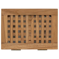 Produktbild för Tvättkorg Naturlig 35 x 25 x 60 cm Massivt teakträ