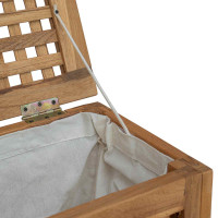 Produktbild för Tvättkorg Naturlig 35 x 25 x 60 cm Massivt teakträ