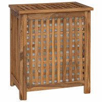 Produktbild för Tvättkorg Naturlig 50 x 35 x 60 cm Massivt teakträ