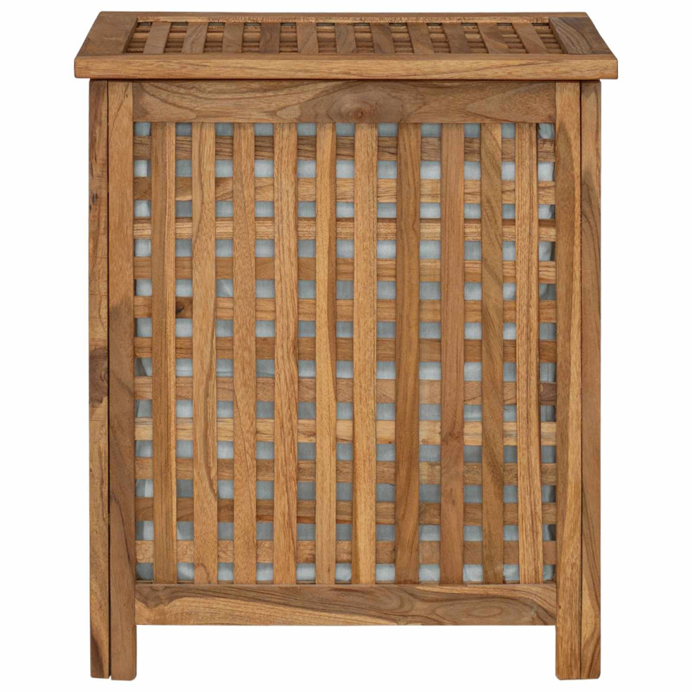 Produktbild för Tvättkorg Naturlig 50 x 35 x 60 cm Massivt teakträ