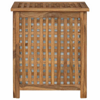 Produktbild för Tvättkorg Naturlig 50 x 35 x 60 cm Massivt teakträ
