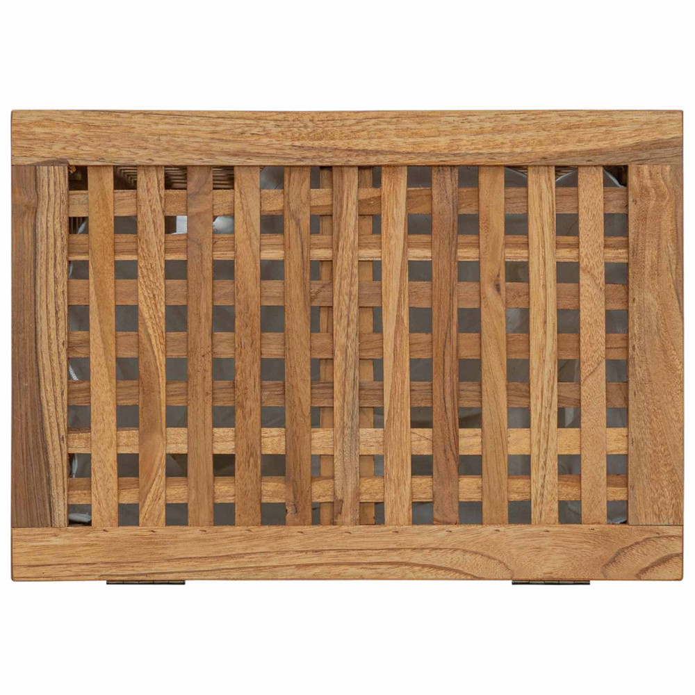 Produktbild för Tvättkorg Naturlig 50 x 35 x 60 cm Massivt teakträ
