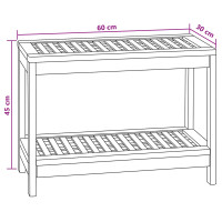 Produktbild för Badrum Sidobord Naturlig 60 x 30 x 45 cm Massivt teakträ