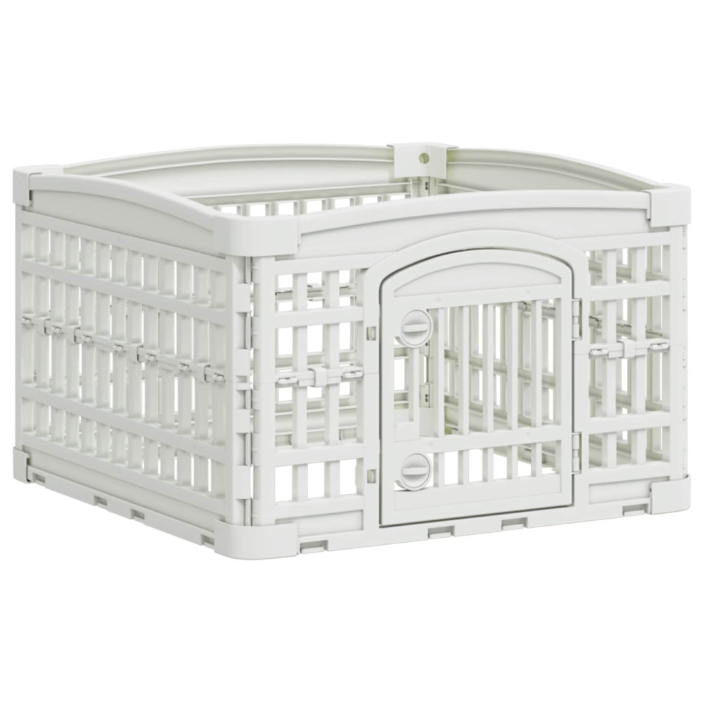 Produktbild för 4-delad Hundlekhage 60 x 60 x 38 cm Plast Vit Hopfällbar