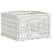 Produktbild för 4-delad Hundlekhage 60 x 60 x 38 cm Plast Vit Hopfällbar