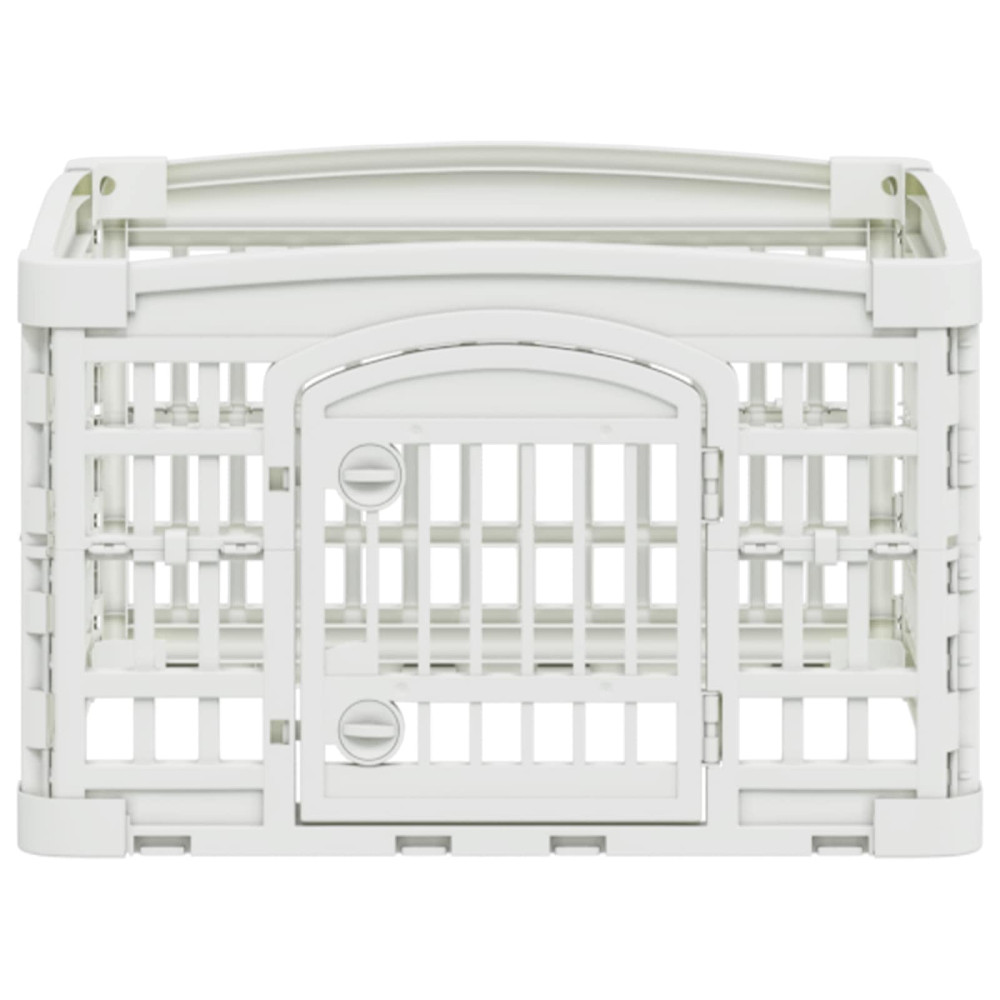 Produktbild för 4-delad Hundlekhage 60 x 60 x 38 cm Plast Vit Hopfällbar
