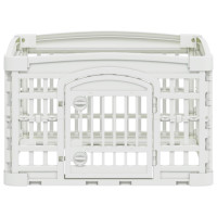 Produktbild för 4-delad Hundlekhage 60 x 60 x 38 cm Plast Vit Hopfällbar