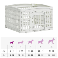 Produktbild för 4-delad Hundlekhage 60 x 60 x 38 cm Plast Vit Hopfällbar