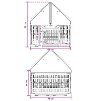 Produktbild för 4 Panel Hund Playpen med Tak 60 x 60 x 82 cm Plast Vit