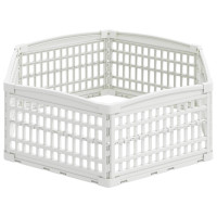 Produktbild för 6-panelers hundhagen 122 x 106,5 x 40 cm Plast Vit Hopfällbar