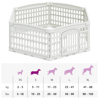 Produktbild för 6-panelers hundhagen 122 x 106,5 x 40 cm Plast Vit Hopfällbar