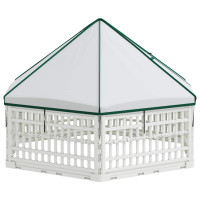 Produktbild för 6-panelers hundhagen 122 x 106,5 x 82 cm Plast Vit Hopfällbar