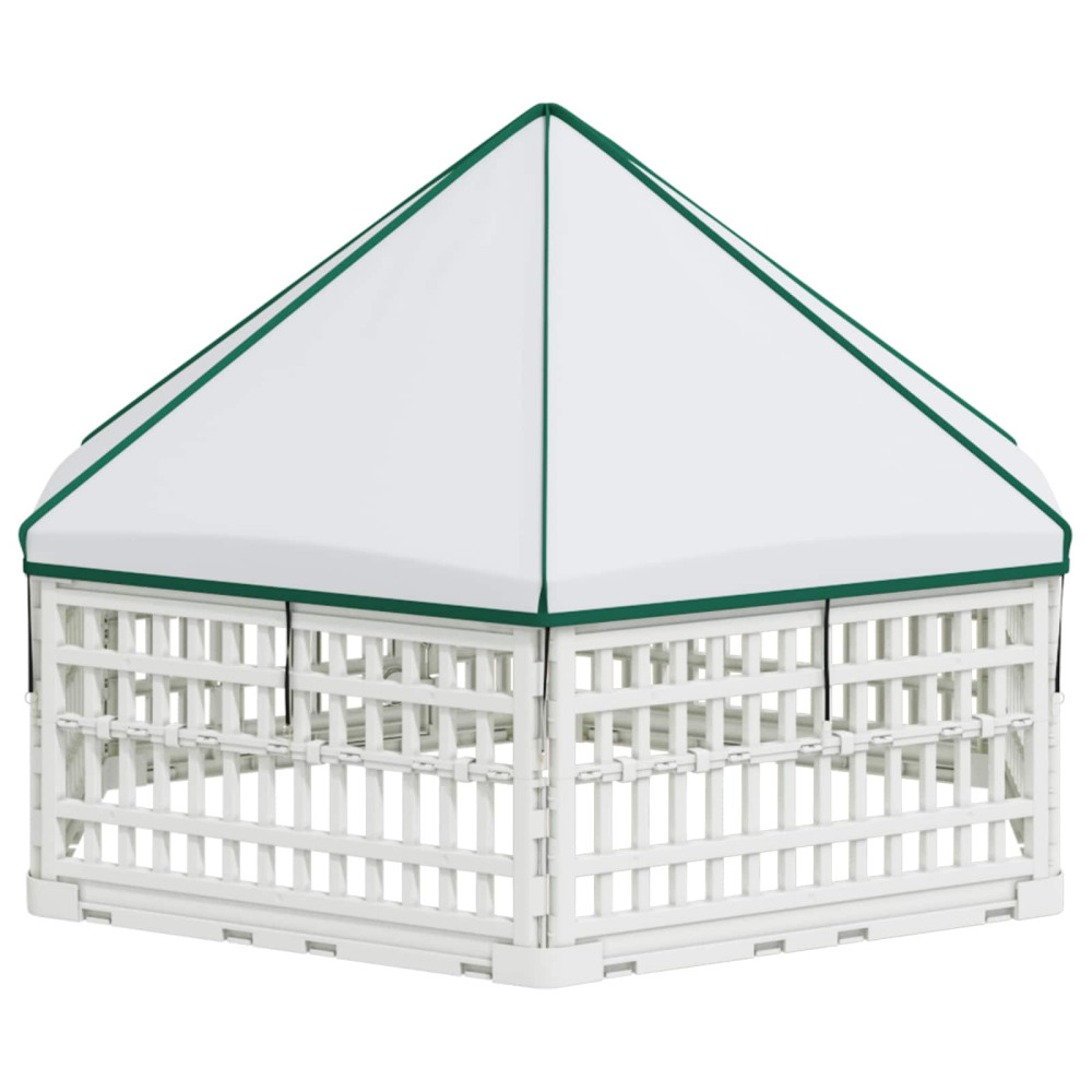 Produktbild för 6-panelers hundhagen 122 x 106,5 x 82 cm Plast Vit Hopfällbar