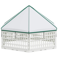 Produktbild för 6-panelers hundhagen 122 x 106,5 x 82 cm Plast Vit Hopfällbar