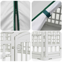 Produktbild för 6-panelers hundhagen 122 x 106,5 x 82 cm Plast Vit Hopfällbar