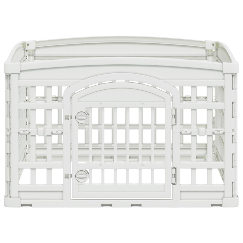 Produktbild för 4-delad Hundlekhage 88 x 88 x 56 cm Plast Vit Hopfällbar