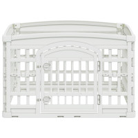 Produktbild för 4-delad Hundlekhage 88 x 88 x 56 cm Plast Vit Hopfällbar