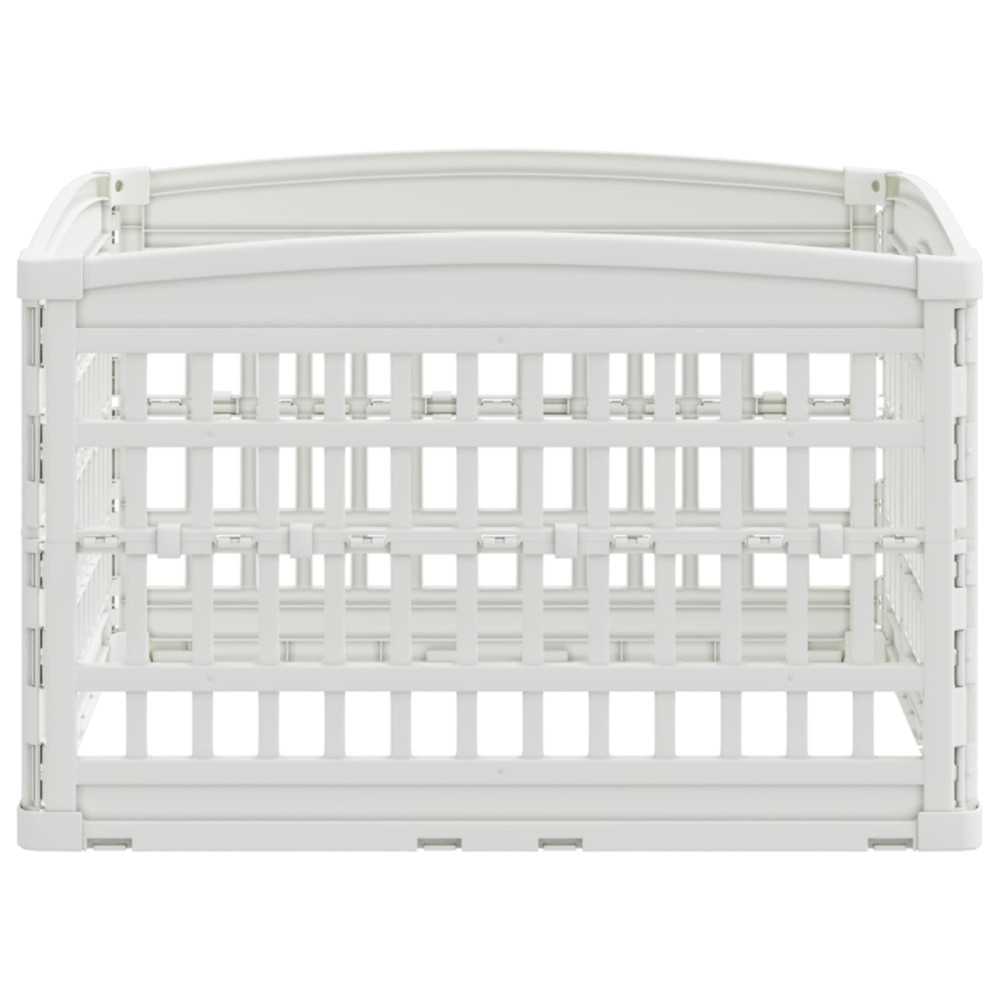Produktbild för 4-delad Hundlekhage 88 x 88 x 56 cm Plast Vit Hopfällbar