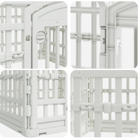 Produktbild för 4-delad Hundlekhage 88 x 88 x 56 cm Plast Vit Hopfällbar