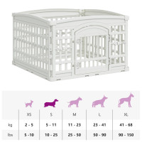Produktbild för 4-delad Hundlekhage 88 x 88 x 56 cm Plast Vit Hopfällbar