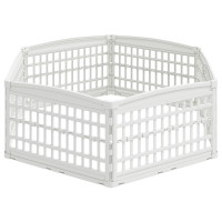 Produktbild för 6-panelers hundhagen 177,5 x 154,5 x 58 cm Plast Vit Hopfällbar