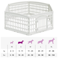 Produktbild för 6-panelers hundhagen 177,5 x 154,5 x 58 cm Plast Vit Hopfällbar