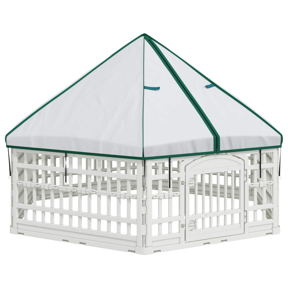 Produktbild för 6-panelers hundhagen 177,5 x 154,5 x 112 cm Plast Vit