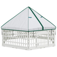 Produktbild för 6-panelers hundhagen 177,5 x 154,5 x 112 cm Plast Vit
