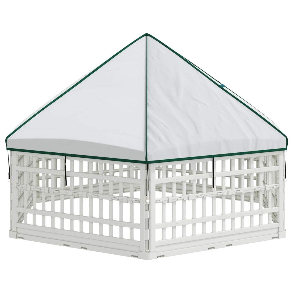 Produktbild för 6-panelers hundhagen 177,5 x 154,5 x 112 cm Plast Vit