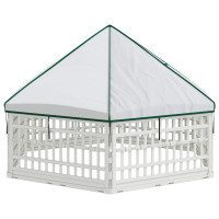 Produktbild för 6-panelers hundhagen 177,5 x 154,5 x 112 cm Plast Vit