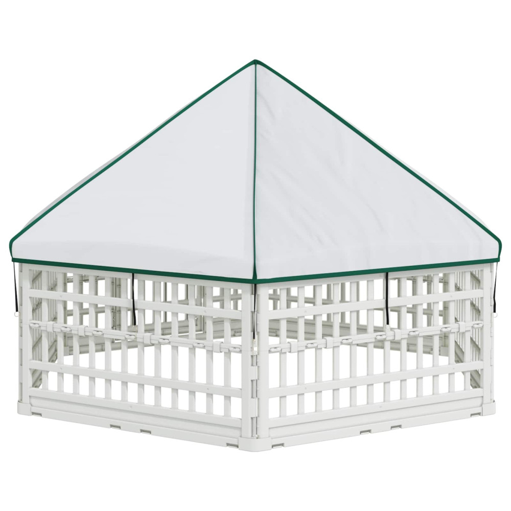 Produktbild för 6-panelers hundhagen 177,5 x 154,5 x 112 cm Plast Vit