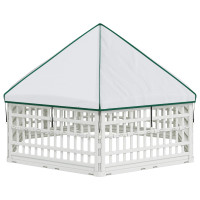 Produktbild för 6-panelers hundhagen 177,5 x 154,5 x 112 cm Plast Vit