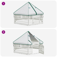 Produktbild för 6-panelers hundhagen 177,5 x 154,5 x 112 cm Plast Vit