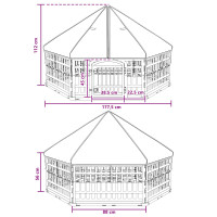 Produktbild för 6-panelers hundhagen 177,5 x 154,5 x 112 cm Plast Vit