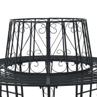Produktbild för Trädbänk Ø 160 x 89 cm Stål Svart Rund