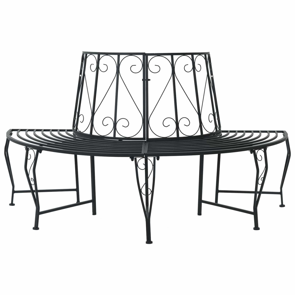 Produktbild för Trädbänk 4-Antal sittplatser 160 x 80 x 89 cm Stål Svart