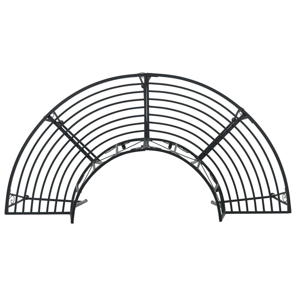 Produktbild för Trädbänk 4-Antal sittplatser 160 x 80 x 89 cm Stål Svart