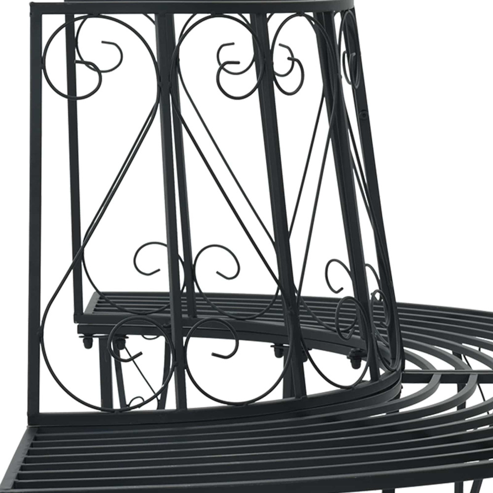 Produktbild för Trädbänk 4-Antal sittplatser 160 x 80 x 89 cm Stål Svart