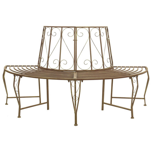 vidaXL Trädbänk 4-Antal sittplatser 160 x 80 x 89 cm Stål Antikbrun