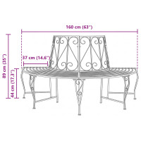 Produktbild för Trädbänk 4-Antal sittplatser 160 x 80 x 89 cm Stål Antikbrun