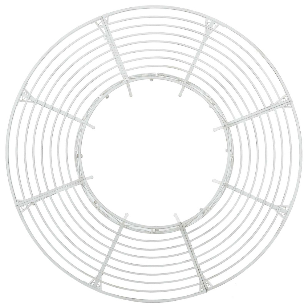 Produktbild för Trädbänk 8-Antal sittplatser Ø 160 x 89 cm Stål Antik vit Rund