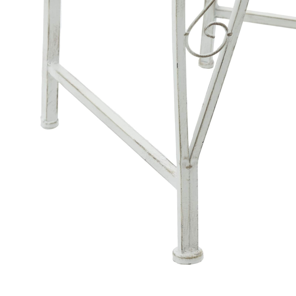 Produktbild för Trädbänk 8-Antal sittplatser Ø 160 x 89 cm Stål Antik vit Rund