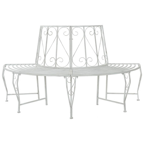 vidaXL Trädbänk 4-Antal sittplatser 160 x 80 x 89 cm Stål Antik vit