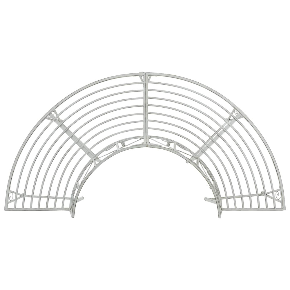 Produktbild för Trädbänk 4-Antal sittplatser 160 x 80 x 89 cm Stål Antik vit