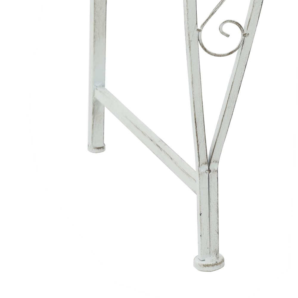 Produktbild för Trädbänk 4-Antal sittplatser 160 x 80 x 89 cm Stål Antik vit
