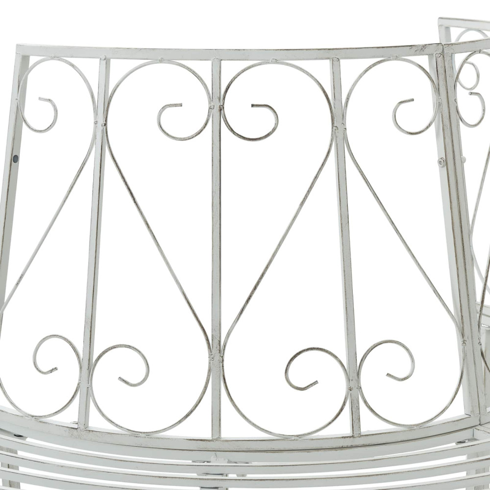 Produktbild för Trädbänk 4-Antal sittplatser 160 x 80 x 89 cm Stål Antik vit