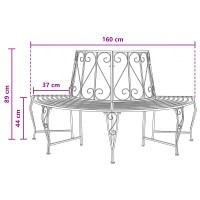 Produktbild för Trädbänk 4-Antal sittplatser 160 x 80 x 89 cm Stål Antik vit