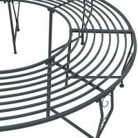 Produktbild för Trädbänk 8-Antal sittplatser Ø 160 x 44 cm Stål Silvergrå Rund