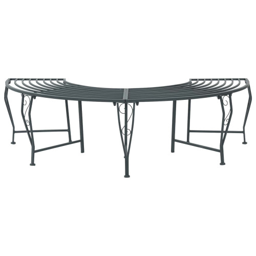 vidaXL Trädbänk 4-Antal sittplatser 160 x 80 x 44 cm Stål Silvergrå